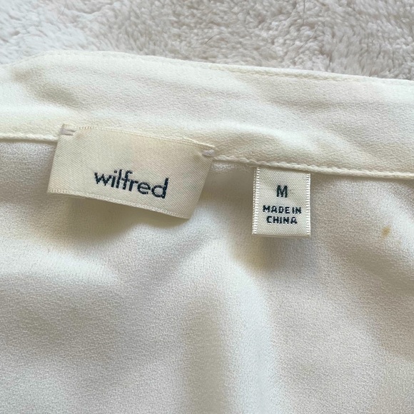 Wilfred ruffled white blouse with silk trim size medium - Picture 7 of 8